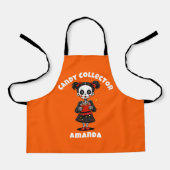 Schattige Snoep Verzamelaar Skelet Kinder Hallowee Schort (Voorkant)