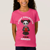 Schattige Snoep Verzamelaar Skeleton Meisjes Hallo T-shirt (Voorkant)