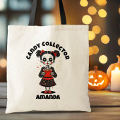Schattige Snoep Verzamelaar Skeleton Meisjes Hallo Tote Bag