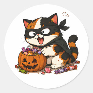 Schattige snoepdief Schotse kat Ronde Sticker