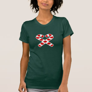 Schattige snoepriet hart Kerst Elf T shirt