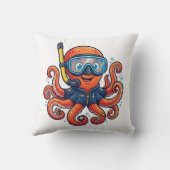 Schattige snorkel octopus - Oceaanverkenner Kussen (Achterkant)