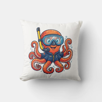 Schattige snorkel octopus - Oceaanverkenner Kussen