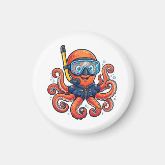 Schattige snorkel octopus - Oceaanverkenner Magneet