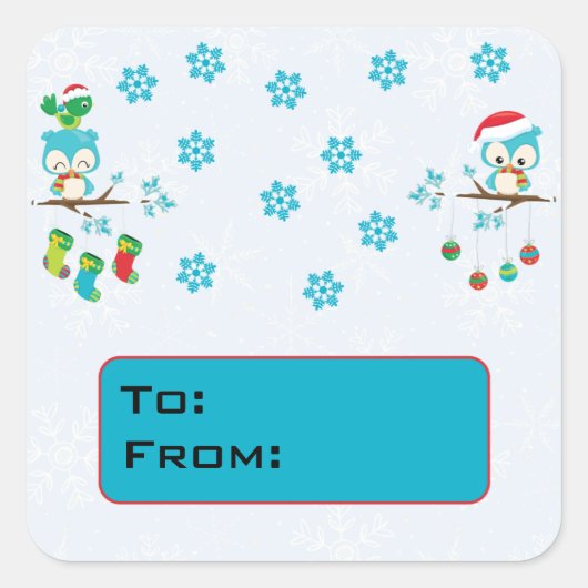 Schattige Snowflake-kerst - Etiketten voor Sticker (Voorkant)