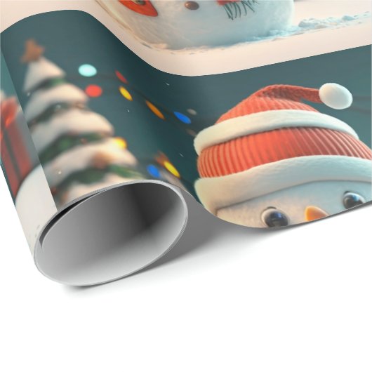 SCHATTIGE SNOWMAN INPAKPAPIER (Rol Hoek)