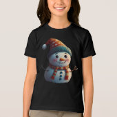 Schattige Snowman Kinderen T-shirt – Fun Winter & (Voorkant)