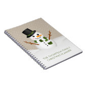 Schattige Snowman met aangepaste titel Kerstmis Notitieboek (Rechterzijde)