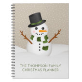 Schattige Snowman met aangepaste titel Kerstmis Notitieboek (Voorkant)