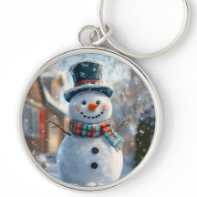 Schattige Snowman Sleutelhanger - Schattige winter