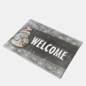 Schattige Snowman, Snowflakes, Welkom Deurmat (Schuin)