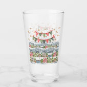 Schattige Snowy Christmas Village Glas (Voorkant)
