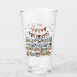 Schattige Snowy Christmas Village Glas