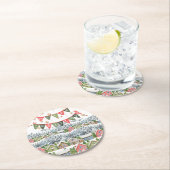 Schattige Snowy Christmas Village Ronde Kartonnen Onderzetter (Insitu)