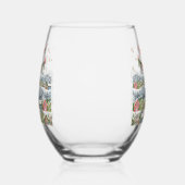 Schattige Snowy Christmas Village Wijnglas Zonder Voet (Links)