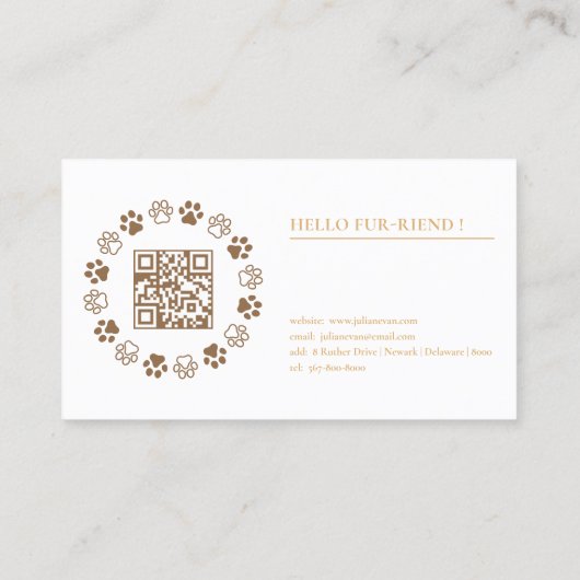 Schattige Social Media Pet Influencer Visitekaartj Visitekaartje (Achterkant)
