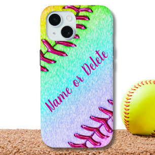 Schattige, Softball Telefoonhoesjes, OUDER tot NIE iPhone 15 Case