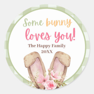 Schattige Some Bunny Loves You Pasen Ronde Sticker
