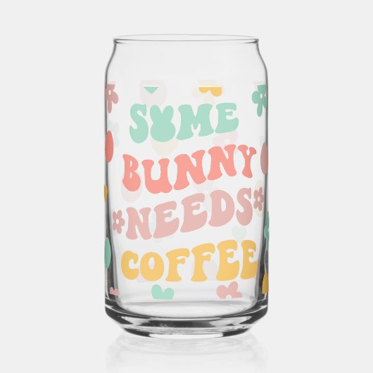 Schattige "Some Bunny Needs Coffee" grappig Blikvorm Glas (Voorkant)