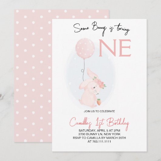 Schattige Some Bunny wordt een verjaardag Kaart (Voorkant / Achterkant)