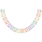 Schattige Sommige Konijntje en Bloemen Regenboog G Vlaggetjes (Alle)