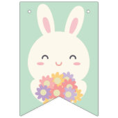 Schattige Sommige Konijntje en Bloemen Regenboog G Vlaggetjes (Eerste vlag)