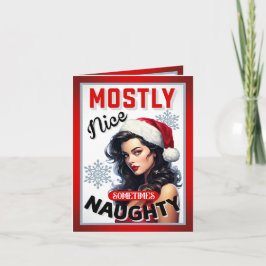 Schattige Soms Ondeugend Retro Kerst Pinup Bedankkaart