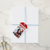 Schattige Soms Ondeugend Retro Kerst Pinup Cadeaulabel (Met Touw)