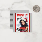 Schattige Soms Ondeugend Retro Kerst Pinup Notitiekaartje (Voorkant / Achterkant in situ)