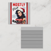 Schattige Soms Ondeugend Retro Kerst Pinup Notitiekaartje (Voorkant / Achterkant)
