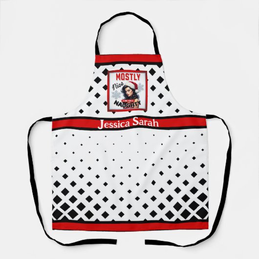 Schattige Soms Ondeugend Retro Kerst Pinup Schort (Voorkant)