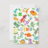 Schattige Soorten Dinosauriërs Naadloos Bedankkaart (Voorkant)