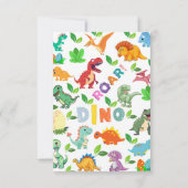 Schattige Soorten Dinosauriërs Naadloos Bedankkaart (Achterkant)