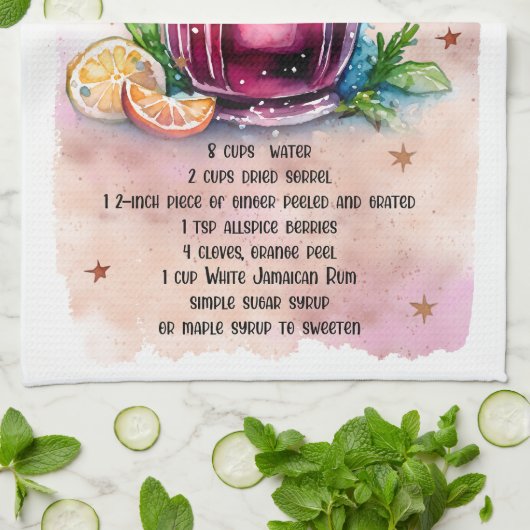 Schattige Sorrel Punch Kerst Drink Recept Theedoek (Gevouwen)