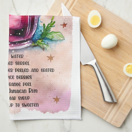 Schattige Sorrel Punch Kerst Drink Recept Theedoek (Quarter Fold)