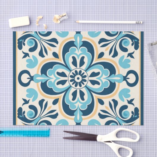Schattige Spaans tegel patroon decoupage Tissuepapier (Craft)