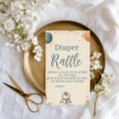 Schattige Space Adventure Diapper Raffle Informatiekaartje