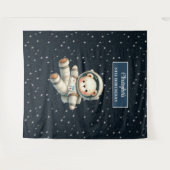 Schattige Space Beer Tapestry voor Boy Birthday Pa Wandkleed (Voorkant (horizontaal))