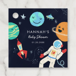 Schattige Space Galaxy Baby shower Bedankjes Labels