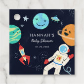 Schattige Space Galaxy Baby shower Bedankjes Labels (Voorkant)