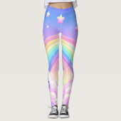 Schattige Space Rainbow Design – Kawaii Planets Leggings (Voorkant)
