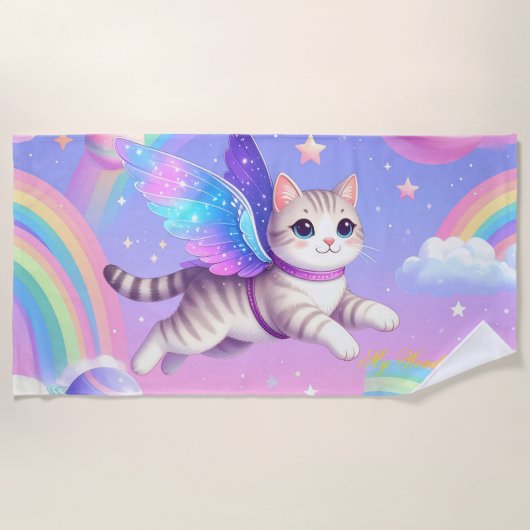 Schattige Space Rainbow Design – Kawaii Planets & Strandlaken (Voorkant)