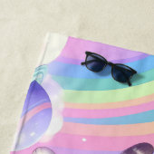 Schattige Space Rainbow Design – Kawaii Planets & Strandlaken (In situ)