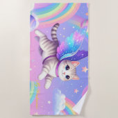 Schattige Space Rainbow Design – Kawaii Planets & Strandlaken (Voorkant)