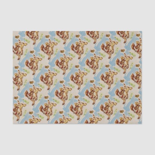 schattige spanielpupil op de vlucht tissuepapier (Voorkant)