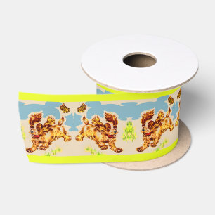 schattige spanielpuppy van cocker op run print satijnen lint