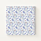 Schattige Sparrow en Blue Flower Pet Notitieboek (Achterkant)