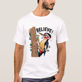 Schattige specht vogelaar natuur t-shirt