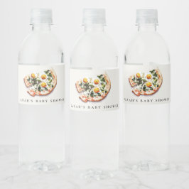 Schattige speciale bezorging pizza baby shower fee waterfles etiket