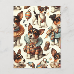 Schattige Speelgoed Fox Terrier Naadloos Briefkaart